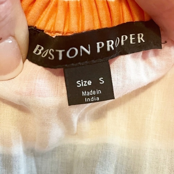 Boston Proper NWT Multi Stripe Off the Shoulder Tiered Maxi Dress Summer Size S - Picture 8 of 10